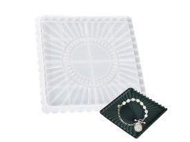 Molde silicona plato cuadrado rayo sol con burbujas